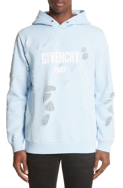 givenchy blue ripped hoodie|Givenchy paris sleeveless hoodie.